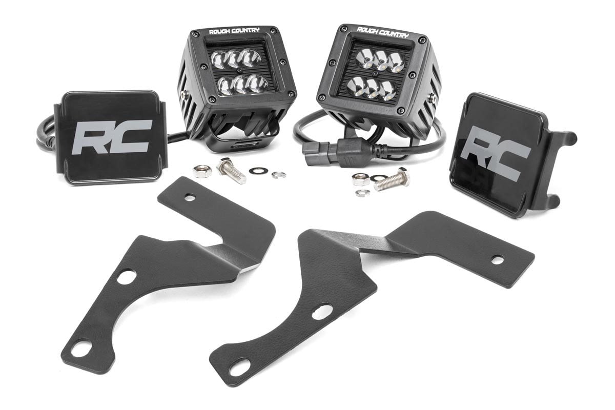 LED Light Kit | Ditch Mount | 2" Black Flood Pair | Toyota 4Runner (10-24)