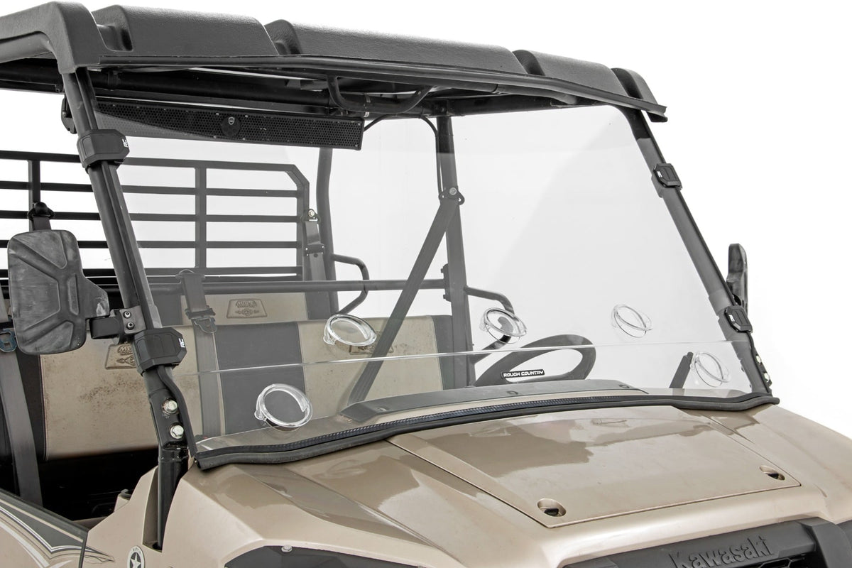 Vented Full Windshield | Scratch Resistant | Kawasaki Mule PRO-FX