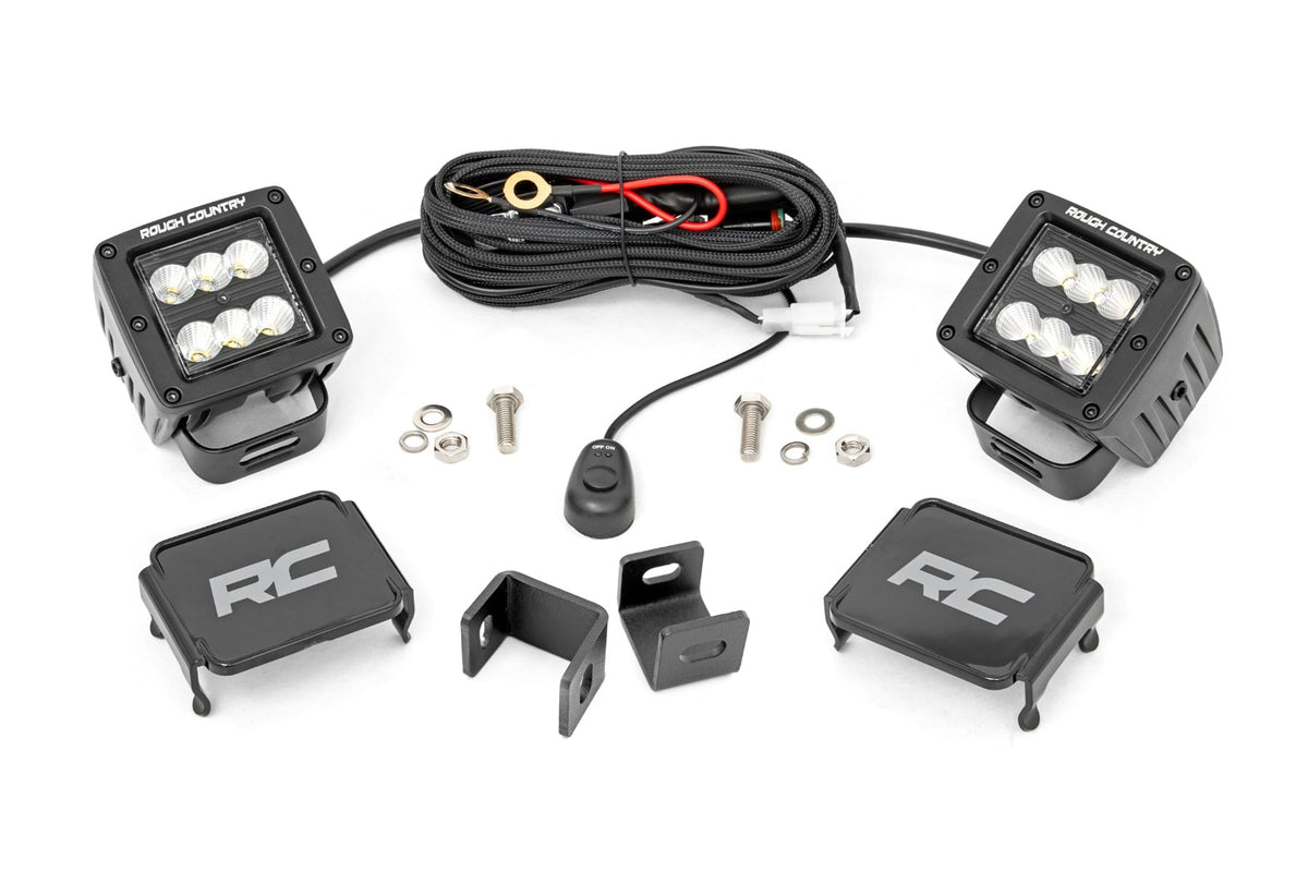 LED Light Kit | Ditch Mount | 2" Black Pair | Flood | Toyota Tundra (22-26)