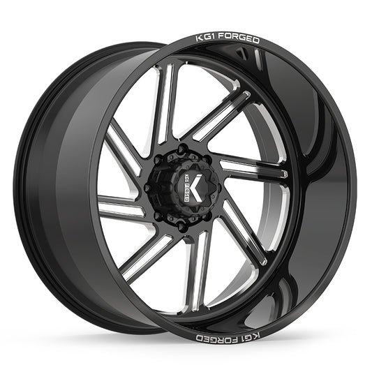 KG1 Forged SPOOL — GLOSS BLACK MILLED Wheel