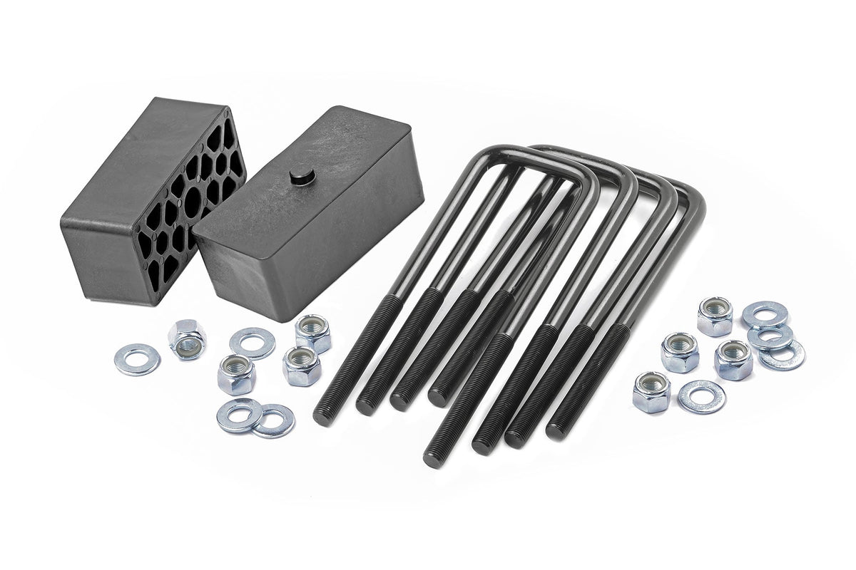 2 Inch Block & U-bolt Kit | Chevy/gmc 1500 2wd/4wd (99-24)