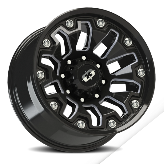 rrwvimg::https://storage.googleapis.com/autosync-wheels/png/Vision/362_Armor-GBMSB_Gloss_Black_Milled-Spokes-Black-Bolts_8-lug_0002.png