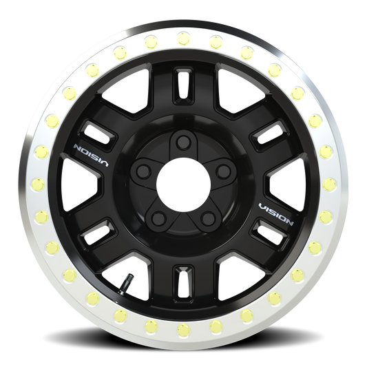 Vision Beadlock Manx Forged Beadlock — Gloss Black - front