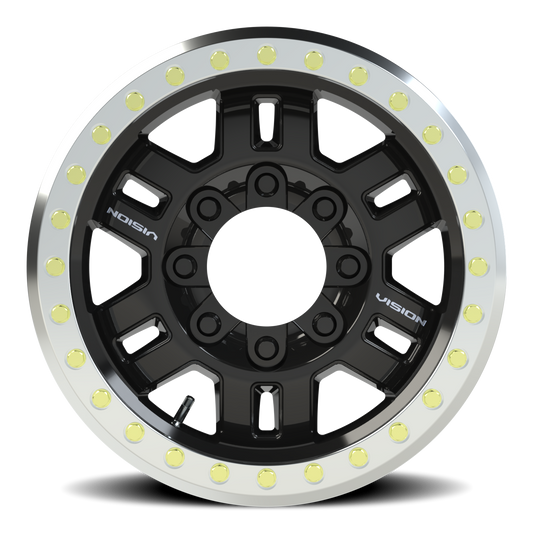 Vision Beadlock Manx Forged Beadlock — Gloss Black - front