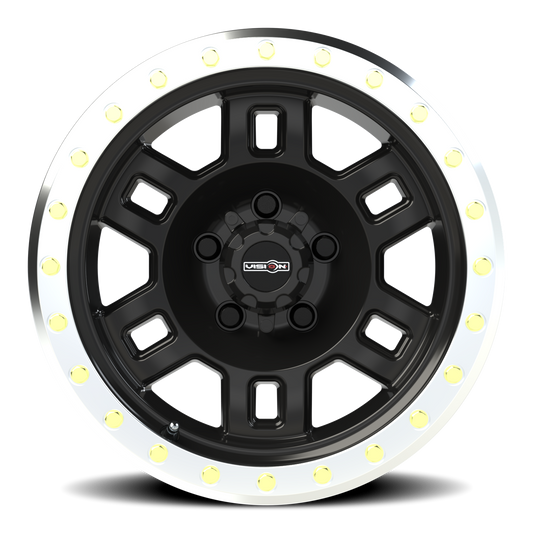 Vision Off-Road Manx — Gloss Black Machined Lip - front