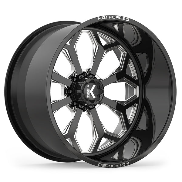 KG1 Forged KNOX - 8 LUG — Gloss Black Milled 