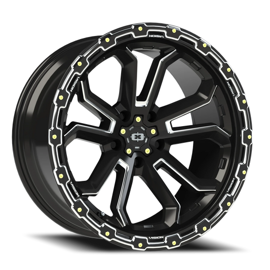 Vision Off-Road Korupt — Gloss Black Milled Spoke - angle 1