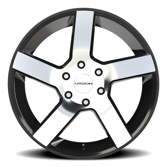 Vision Street Switchback — Gloss Black Machined Face - front
