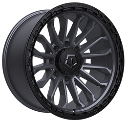 TIS 556BA Black / Anthracite Ring 8-lug wheel, angle view