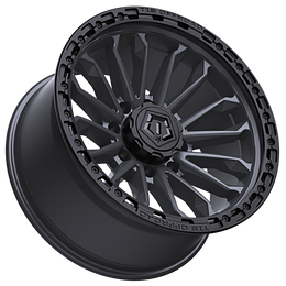 TIS 556BA Black / Anthracite Ring 8-lug wheel, top angle view
