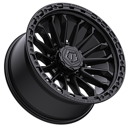 TIS 556SB - Satin Black 8-lug wheel, top 3/4 view