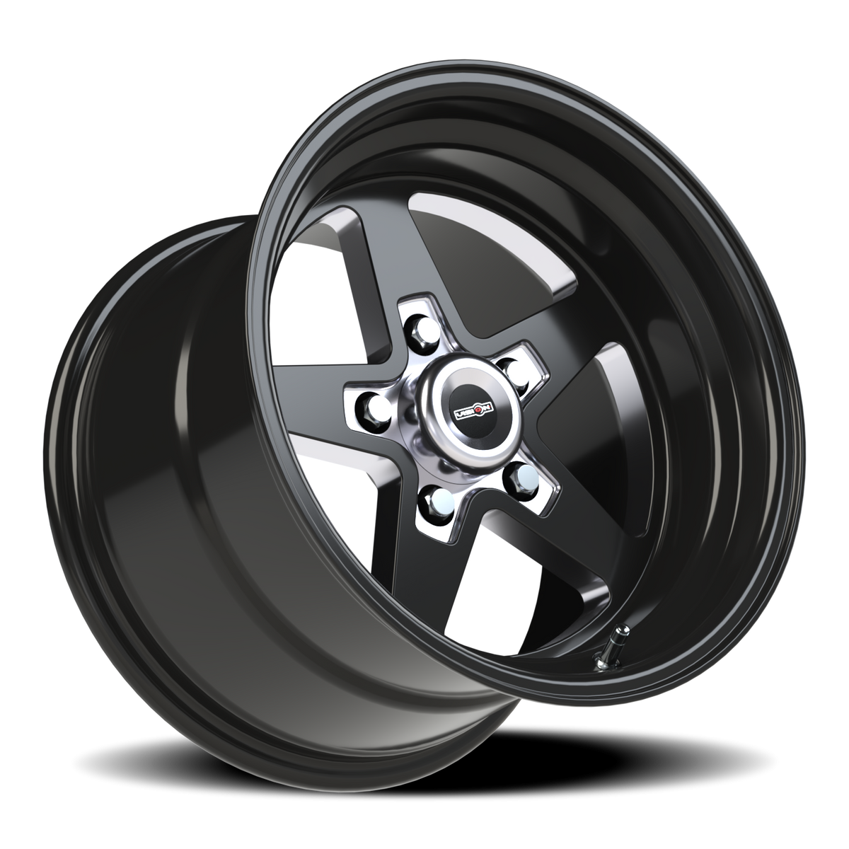 Vision American Muscle Sport Star — Gloss Black With Milled Center