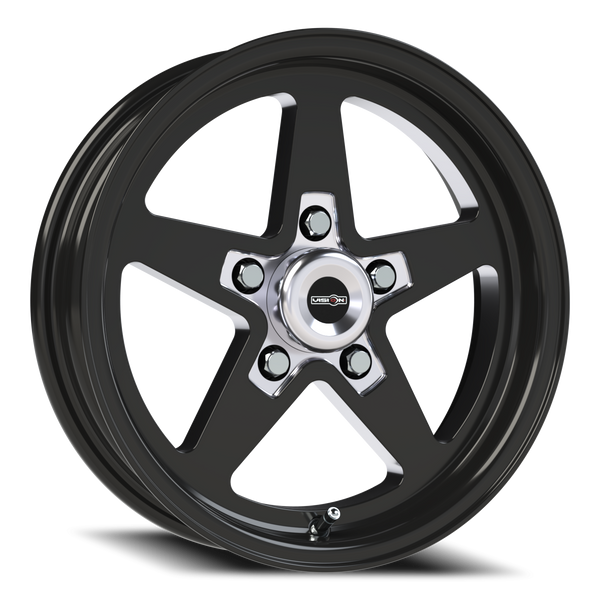 Vision American Muscle Sport Star — Gloss Black with Milled Center 