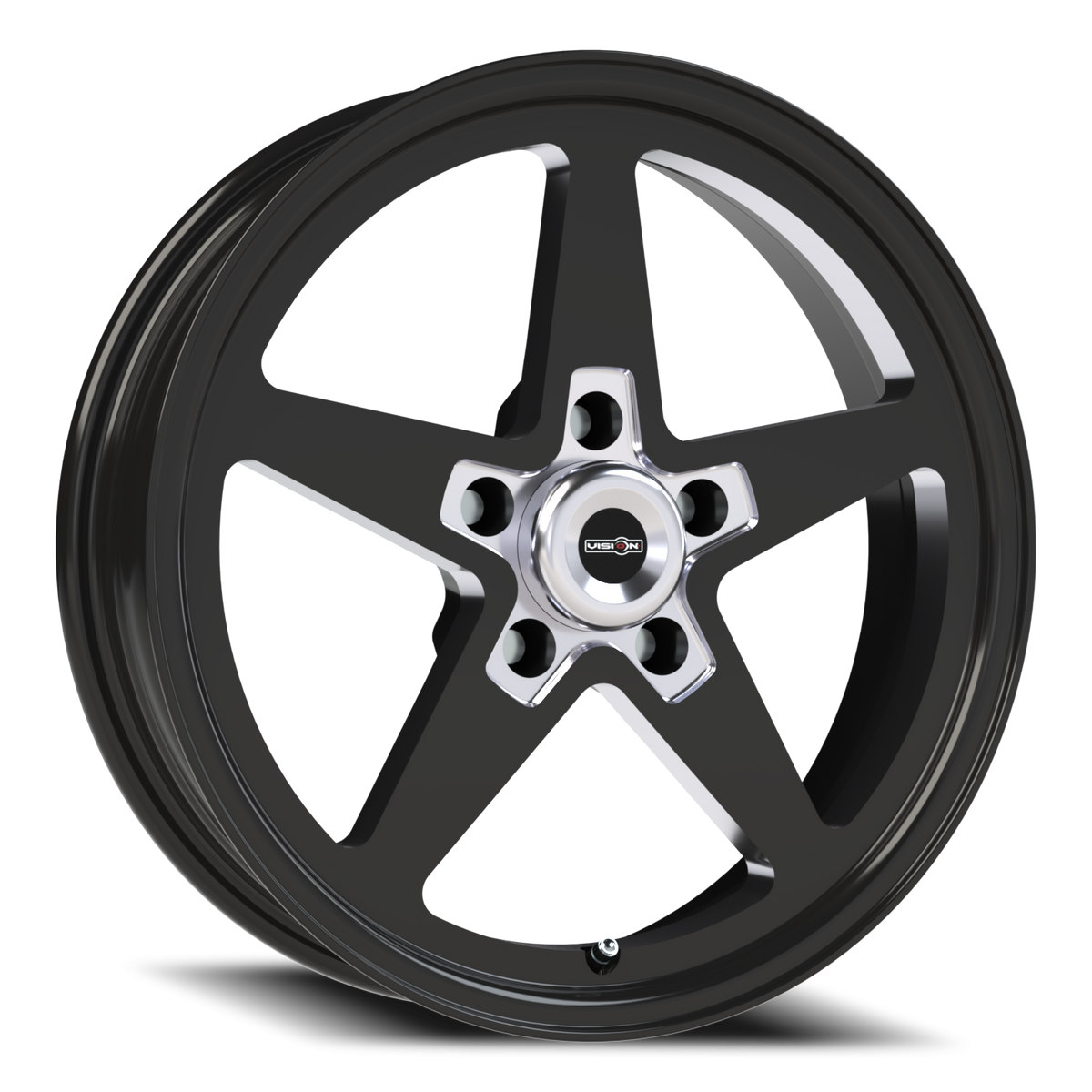 Vision American Muscle Sport Star — Gloss Black with Milled Center