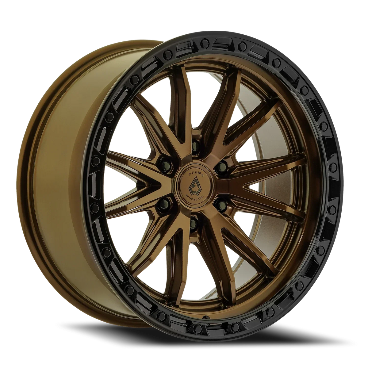 Arena Wheels Atlas — Satin Black Center Glossy Black Lip
