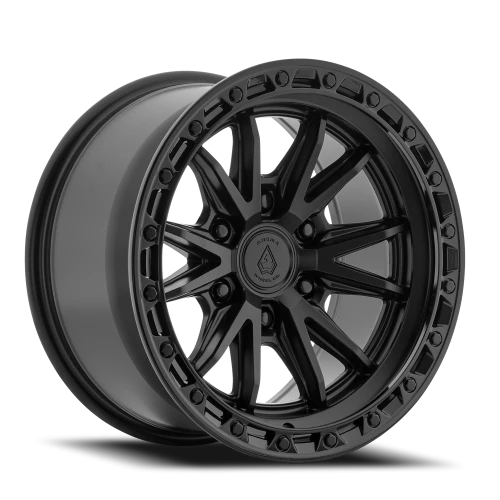 Arena Wheels Atlas — Satin Black Center Glossy Black Lip