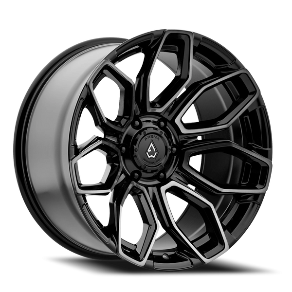 Arena Wheels Cobra Wheels — 20"-22" × 9-10 Glossy Black Brushed Ddt Face Clear