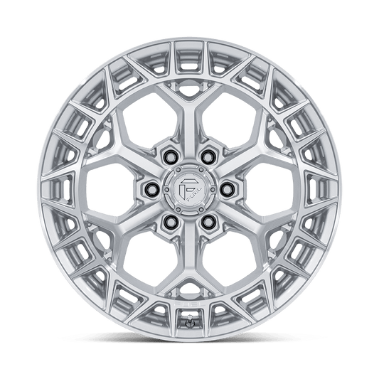 Fuel 1PC FC873 CHARGER — Gloss Silver W/ Machined Face - front
