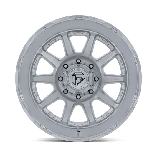 Fuel 1PC D912 CIRCUIT DUALLY — Gloss Silver W/ Machined Face - front