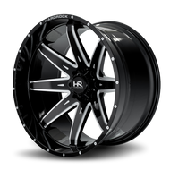 Hardrock H502 Painkiller Xposed Gloss Black Milled wheel, three-quarter view