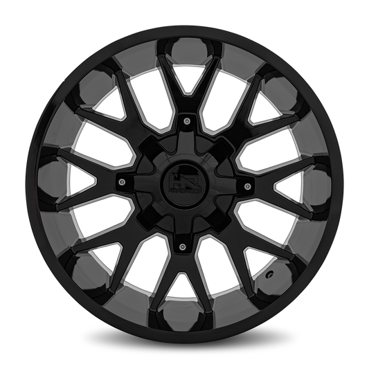 Hardrock H700 Affliction Gloss Black 8x165.1 wheel, face view
