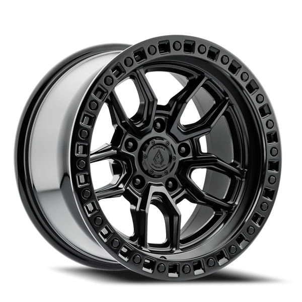 Arena Wheels Hustle Wheels — 17"-22" × 9-10 Satin Black Center Glossy Black Lip