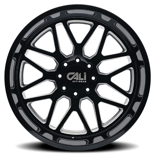 Cali Off-Road Invader 9115 Gloss Black/Milled Spokes wheel face