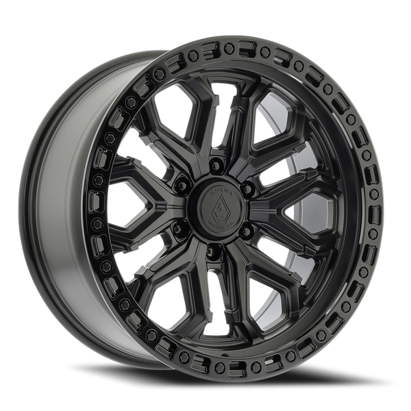 Arena Wheels Jackal Wheels — 20"-22" × 9-10 Satin Black Center Glossy Black Lip