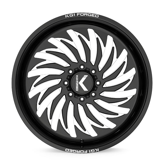 KG1 Forged HURRICANE — Gloss Black Milled forged wheel