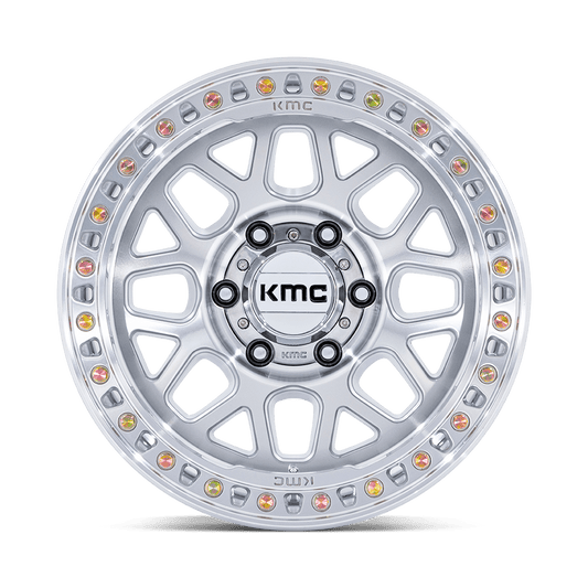 KMC KM549 GRS — Gloss Silver W/ Machined Face - front