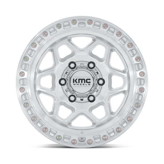KMC KM553 TORX — Gloss Silver W/ Machined Face - front