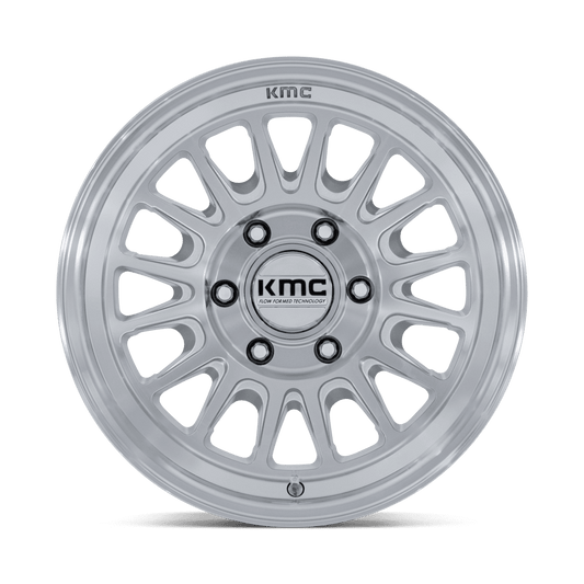 KMC KM733 IMPACT FFT — Gloss Silver W/ Machined Face - front