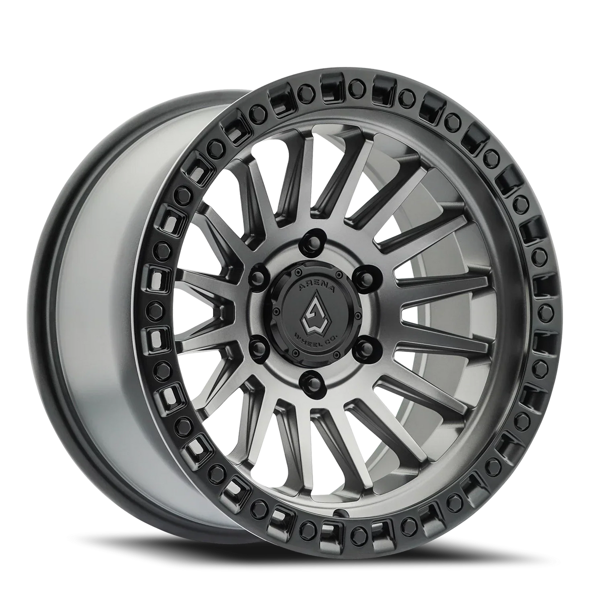 Arena Wheels Mesa — Satin Black Center Glossy Black Lip