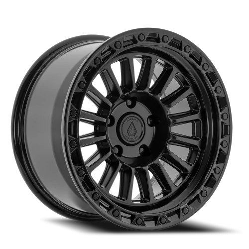 Arena Wheels Podium Wheels — 17" × 8.5-9 Satin Black Center Glossy Black Lip