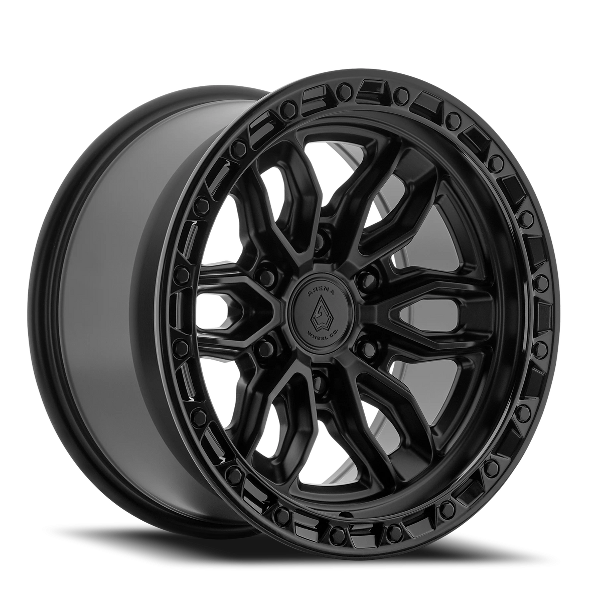 Arena Wheels Pursuit — Satin Black Center Glossy Black Lip