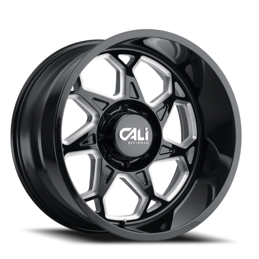 Cali Off-Road Sevenfold 9111 — Gloss Black/Milled Spokes