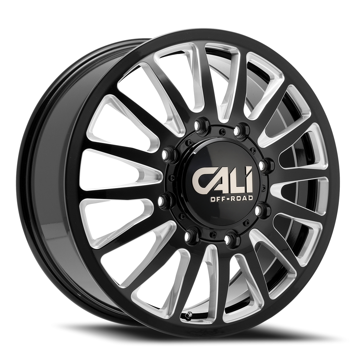 Cali Off-Road Summit Dually 9110D — Gloss Black/Milled Spokes