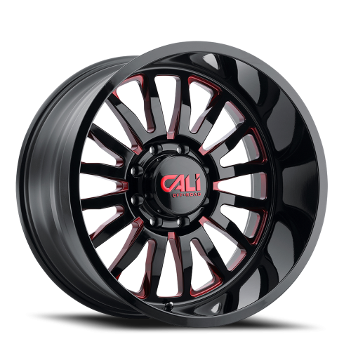 Cali Off-Road Summit 9110 — Gloss Black/Red Milled Spokes