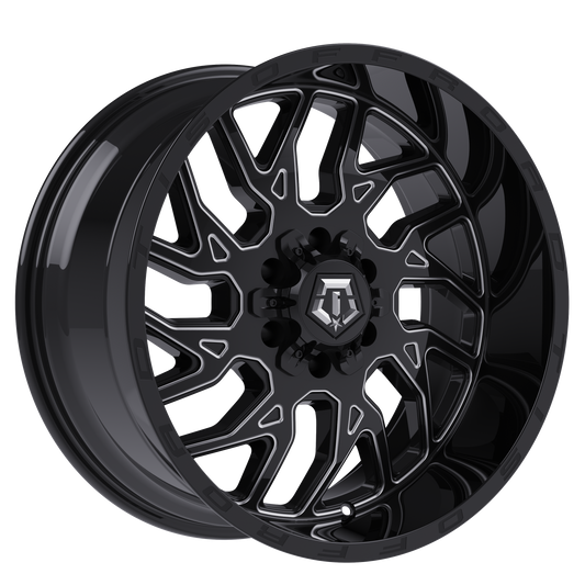 TIS 544BM Gloss Black Milled wheel