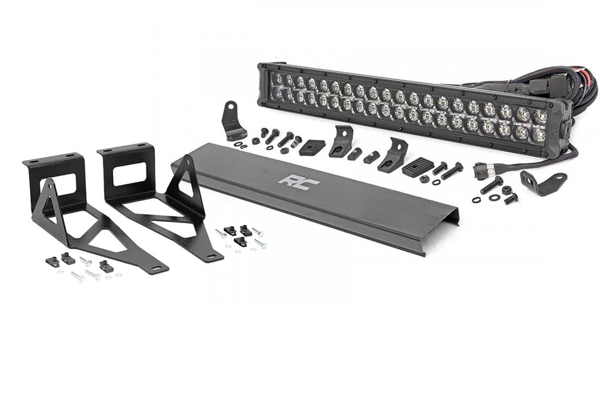 LED Light Kit | Bumper Mount | 20" Black Dual Row | White DRL | Ford F-250/F-350 Super Duty (05-07)
