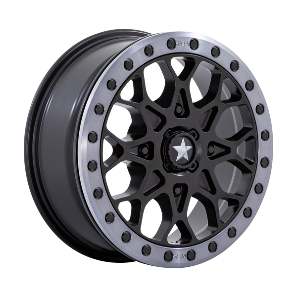 MSA Offroad Wheels M48 PORTAL UTV BEADLOCK — Satin Black W/ Gray Tint Ring 