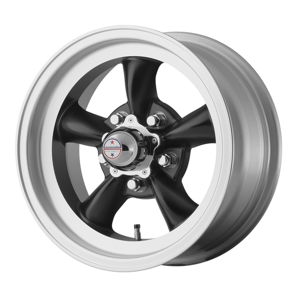 American Racing Vintage VN105 TORQ THRUST D — Satin Black W/ Machined Lip 