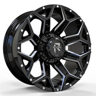 Revenge RV-202 Gloss Black Milled wheel